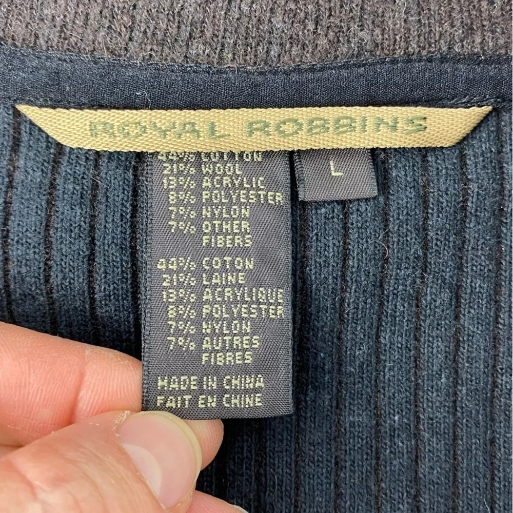 Royal Robbins Men's Wool blend jacket chocolate brown & black size  large